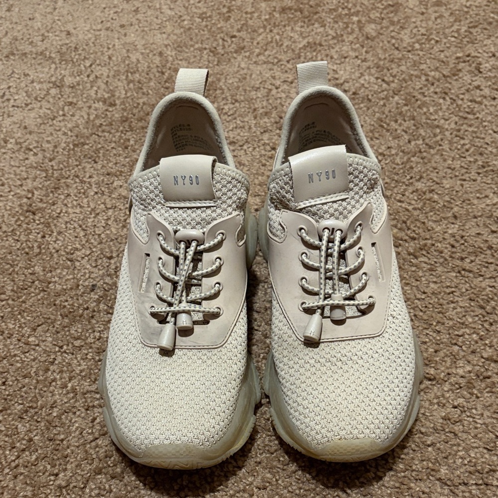 Steve Madden Cream Lace-Up Sneakers